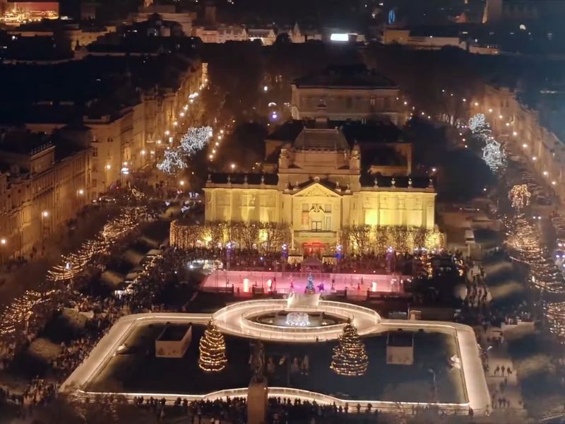 Prikaz adventa u Zagrebu iz ptičije perspektive