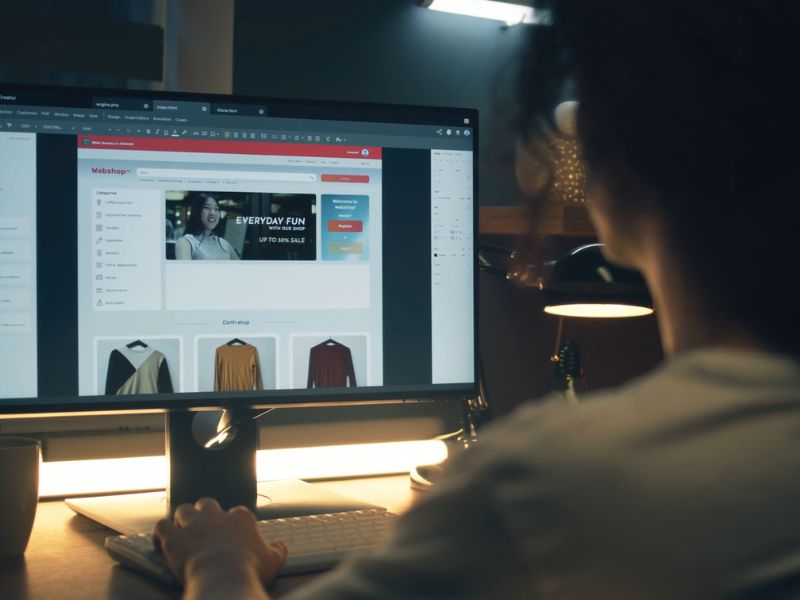 devojka sredjuje svoj sajt