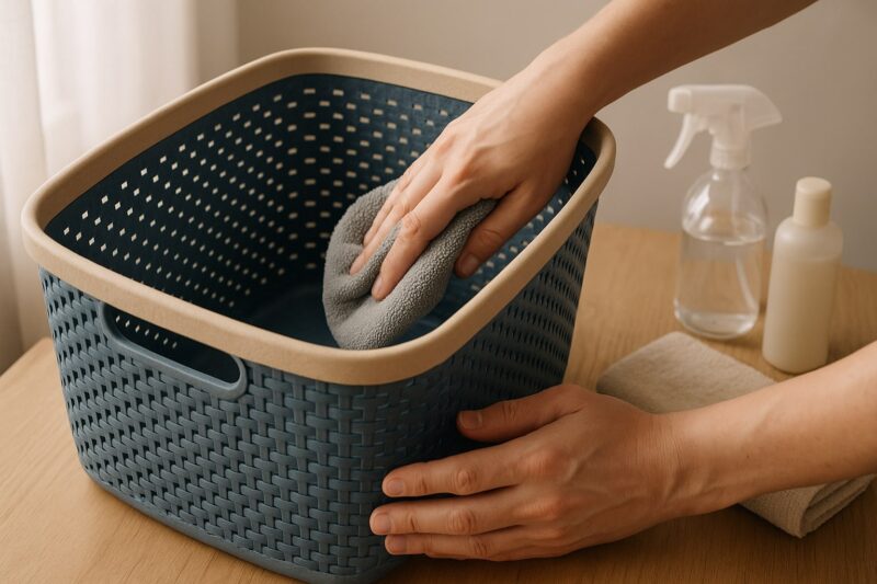 Održavanje korpe za veš laganim brisanjem vlažnom krpom