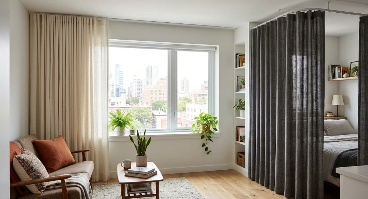 Kačenje zavesa u malim stanovima