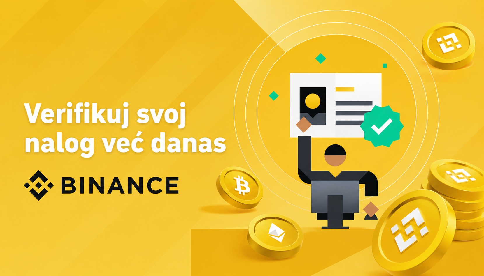 Binance ilustracija procesa KYC verifikacije korisničkog naloga na kripto platformi