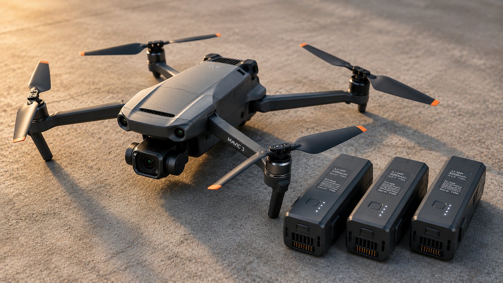Dron sa tri litijum-jonske baterije namenjene uređajima koji zahtevaju veliku snagu.